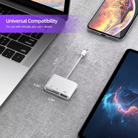 Adaptador de Estación de Acoplamiento 3 en 1 con Logotipo Personalizado, Hub USB Tipo C a USB PD Externo, Hub USB de 3 Puertos con SD/TF para Computadoras Portátiles