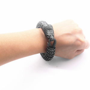 Pulsera de plata tibetana con forma de dragón de yunnique, joyería unisex, diseño geométrico con patrón animal, GZY-B0645 - Product Image 4