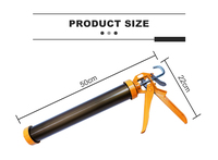 Pistola de calafateo manual de acero Minghe MH Industrial de alta resistencia y alta presión, sin goteo, giratoria 360 grados, OEM, 15 pulgadas, 600 ml