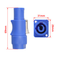 Prise de châssis Powercon Type A robuste 20A 250V 3 broches, adaptateur de panneau pour équipement audio professionnel de scène