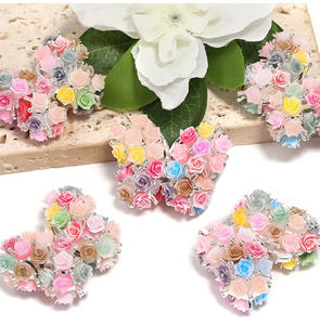 Nuevo diseño acrílico mariposa corona amor diamante bolas Rosa flores coloridas agujero cuentas DIY teléfono caso pluma cadena hacer Lucite - Product Image 5