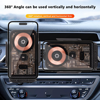 Support de téléphone sans fil pour voiture avec charge rapide 15W, fixation automatique sur grille d'aération, compatible avec les voitures électriques