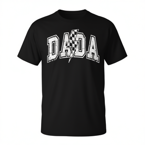 T-shirt universitaire à carreaux Dada Lightning Bolt pour papa, cadeau pour la fête des pères - Product Image 2