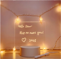 Tableau d'écriture effaçable Creative 3d Lampe DIY Plug in Switch Control LED Message Acrylique Tableau d'écriture Lumière pour Chambre
