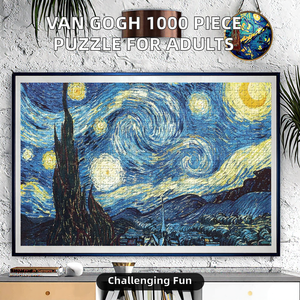 Rompecabezas <span class=keywords><strong>de</strong></span> pintura al óleo <span class=keywords><strong>de</strong></span> paisaje <span class=keywords><strong>de</strong></span> <span class=keywords><strong>Van</strong></span> <span class=keywords><strong>Gogh</strong></span>, 1000 piezas, alta dificultad, bricolaje, tablero gris, juguete <span class=keywords><strong>de</strong></span> papel, laminación mate/brillante - Product Image 3