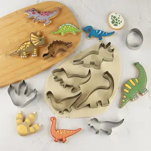 New Design Stainless Steel Cartoon Shaped Dinosaur Animal Fondant Cake Cookie Cutter Biscuit Mould Set