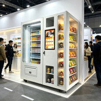 Máquina Expendedora Combinada de Snacks, Bebidas y Productos de Belleza con Pantalla Táctil y Refrigeración