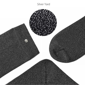 Silver Fiber Knitted Crew <b>Socks</b> Solid Color All-Season Anti-Odor Breathable Eco-Friendly High Quality 400TC Custom Grounding - Product Image 3