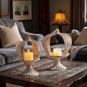 Chandelier romantique rétro en fer de 58cm adapté à la décoration de dîner aux chandelles et au café de l'hôtel - Product Image 6