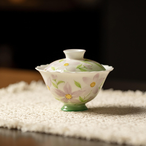 Chinese Traditional Kong Fu <b>Tea</b> Ware Hand-Painted Ceramic Cover Bowl and Teacups <b>Tea</b> <b>Set</b> for Home Travel Camping <b>Gift</b> Giving - Product Image 3