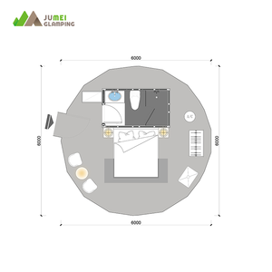 6m Durchmesser Outdoor Hotel Dome House Glamping Geodätisches Kuppel zelt mit PVC-Dach abdeckung - Product Image 4