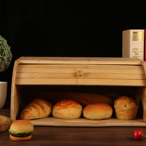 Japanese Style Multi Layer Bamboo Bread Box Rectangle Multifunctional Storage Box For <b>Kitchen</b> Household Use - Product Image 2