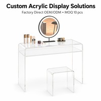 Bureau moderne en acrylique transparent personnalisable pour chambre, salon et hôtel - Bureau de coiffure et d'étude