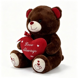 Customized <b>Cute</b> love-themed teddy <b>bear</b>,Cozy brown <b>bear</b> with red accents,Sentimental heart pillow <b>bear</b> plush - Product Image 2