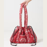 Sac fourre-tout matelassé à cordon de serrage motif Paisley, grande capacité, sac à bandoulière matelassé pour femme, sac de shopping réutilisable style bohème