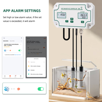 Contrôleur de pH avec fonction d'enregistrement de données, application en ligne, moniteur ECMeter 0-199,0 ms/cm pour aquariums, hydroponie, aquaculture, testeur de pH