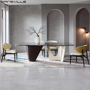 Gainsville Muebles Lujosos Juegos de <span class=keywords><strong>comedor</strong></span> de mármol natural negro <span class=keywords><strong>6</strong></span> 8 <span class=keywords><strong>Sillas</strong></span> Mesas de <span class=keywords><strong>comedor</strong></span> de lujo <span class=keywords><strong>Sillas</strong></span> y mesa de <span class=keywords><strong>comedor</strong></span> - Product Image 1