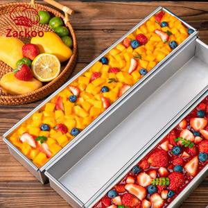 Juego <span class=keywords><strong>de</strong></span> 4 Moldes para Pastel <span class=keywords><strong>de</strong></span> Aleación <span class=keywords><strong>de</strong></span> Aluminio, Moldes Rectangulares para Pan y Tiramisú con Tapa, Espátula, Cortador y <span class=keywords><strong>Molde</strong></span> Antiadherente para Hornear - Product Image 2