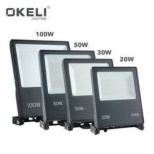 OKELI ucuz fiyat alüminyum IP65 su geçirmez 20W 30W 50W 100W 150W 200W 300W açık LED projektör