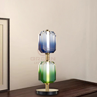 Lampe de table en verre de style moderne, décoration classique pour la maison, avec LED, température de couleur multi-couleurs, luxe pour les chambres à coucher, la salle de lecture, le salon