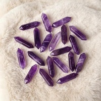 Aigue-marine naturelle 8*32MM, pointe de cristal de quartz sculptée, pierre précieuse de type agate, technique de gravure