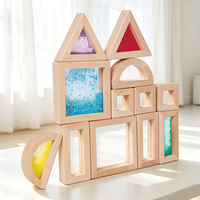 Blocs d'intégration sensorielle en bois et acrylique pour les tout-petits, les enfants, l'apprentissage précoce, la formation à la pensée, l'empilage créatif, jouet éducatif