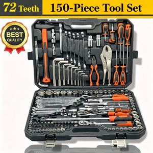 Kit d'outils à main en acier au carbone de 1/2 pouce, 150 pièces, avec coffret de rangement robuste, jeu de clés à douilles, avec support OEM pour la réparation de véhicules et de la maison - Product Image 5