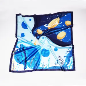 Wholesale 70 vintage three-dimensional letter printed women's small square scarves silk scarves