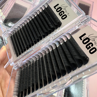 Méga Volume Marque Privée Cachemire 0.03 0.05 0.07 Extension de Cils 8-25mm Vente en Gros Plateau de Cils Visons Velours Mat Foncé Fourniture d'Extensions