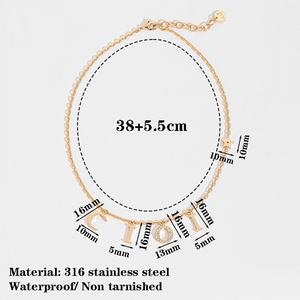 Collana con Ciondolo a Stella e Lettera Iniziale Personalizzata in Acciaio Inossidabile Placcato <span class=keywords><strong>Oro</strong></span> 18K di Fanhua Jewelry <span class=keywords><strong>D</strong></span> - Product Image 6