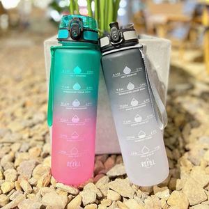 Gradient Sports Water Bottle With Time Markers And Strap For Outdoor Activities - Product Image 1