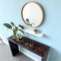Table console en marbre rouge naturel luxueux, mobilier moderne minimaliste pour la maison, utilisation en appartement et en atelier, entrée du couloir