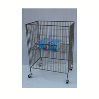 Présentoir promotionnel pour magasin de détail Support de vidage en fil métallique léger pliable avec roues