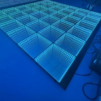 Panneaux de sol en verre trempé à effet 3d télécommandés Sensitive Infinity Mirror Led Dance Floor Tile