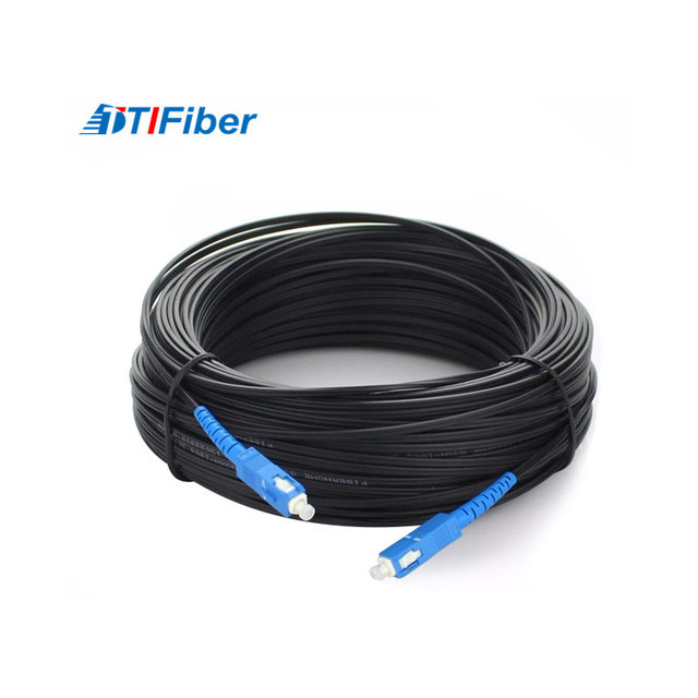 100m  FTTH Drop Cable With LC SC Connector Outdoor Fiber Optic Patch Cord