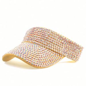 หมวกกันแดดแฟชั่นประดับเพชรระยิบระยับสำหรับผู้หญิง ขายส่ง หมวกกอล์ฟ หมวกกันแดดสำหรับผู้หญิง - Product Image 5