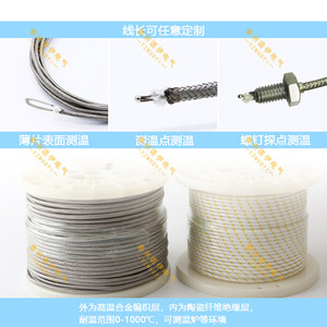 Cable Termopar Tipo K PB-XS-K-20, Blindado en Acero Inoxidable, Cable Sensor de Temperatura de 980 Grados Celsius - Product Image 3