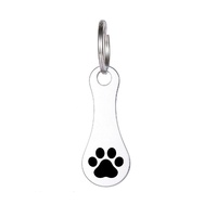 Porte-clés en acier inoxydable style américain, motif dessin animé chiot chaton, décoration suspendue, jeton de supermarché, cadeau promotionnel d'entreprise