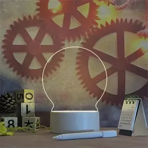 Einstellbare 3-farben-Meldescheibe Licht-Show-Ständer Sublimations-LED-Lichtunterlage mit weißem Acryl-Einsatz für DIY-Geschenke