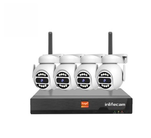 Inlifecam 4CH tuya ứng dụng thông minh 5.0MP không dây ngoài trời PTZ Wifi ip camera Hệ thống an ninh nhà CCTV Camera Kit - Product Image 1