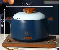 Casserole en céramique pure antiadhésive de style nordique résistante aux hautes températures avec couvercle, ustensile de cuisson écologique pour cuisinière à gaz