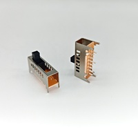 Interrupteur à bascule miniature SD SS-17F01, fonction marche/arrêt, contact 1P7T, matériau cuivre, 50V 0.5A, 10 broches, IP40, machines d'automatisation