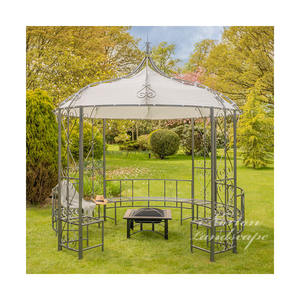 شرفة حديقة حديثة عالية الجودة على الطراز الغربي مستديرة لحام العريشة الحديد المطاوع لديكور الحديقة - Product Image 6