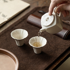 Guanlan Grass Ash Glazed Ceramic Master Cup Cone Shape Porcelain <b>Tea</b> Cup For Kung Fu <b>Tea</b> <b>Set</b> - Product Image 4