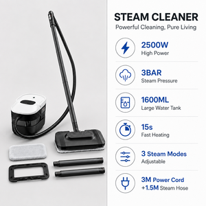 Wholesale Portable Steam Cleaning Machine 220V 2500W 3BAR Steam Pressure 1600ml Water Tank 3 Adjustable Modes Steam <b>Mop</b> OEM ODM - Product Image 4