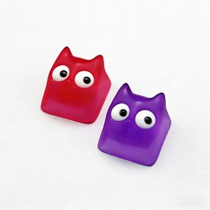 Capuchons de touches de clavier personnalisés sur le thème des <span class=keywords><strong>démons</strong></span>, DIY, sculptés en 3D, motif chat noir monstre aux grands yeux de dessin animé - Product Image 3
