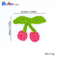 Vente en gros d'appliques en crochet faites à la main, en forme de cerise, amigurumi, embellissements fruités pour chapeaux, accessoires pour cheveux, décoration de vêtements