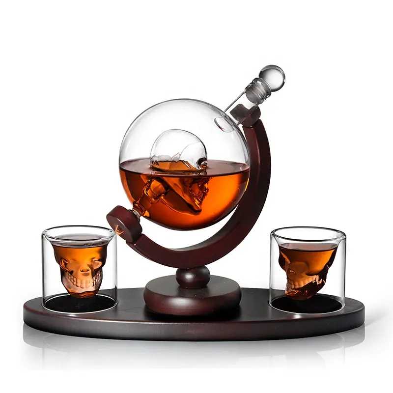 Whiskey Decanter Schedel Set Met 2 Cocktail Schedel Vormige Shot Cup Bril