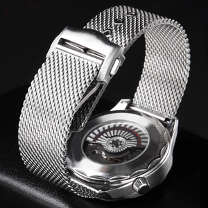 20mm Edelstahl-Armband aus gewebtem Netz mit Klapp schnalle für Uhren der Serie OM 300 600 mit gewebtem Stahl armband - Product Image 4