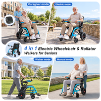 Fauteuil roulant électrique médical 4 en 1 populaire, 500W, sans balais, pour usage quotidien, portable et pliable